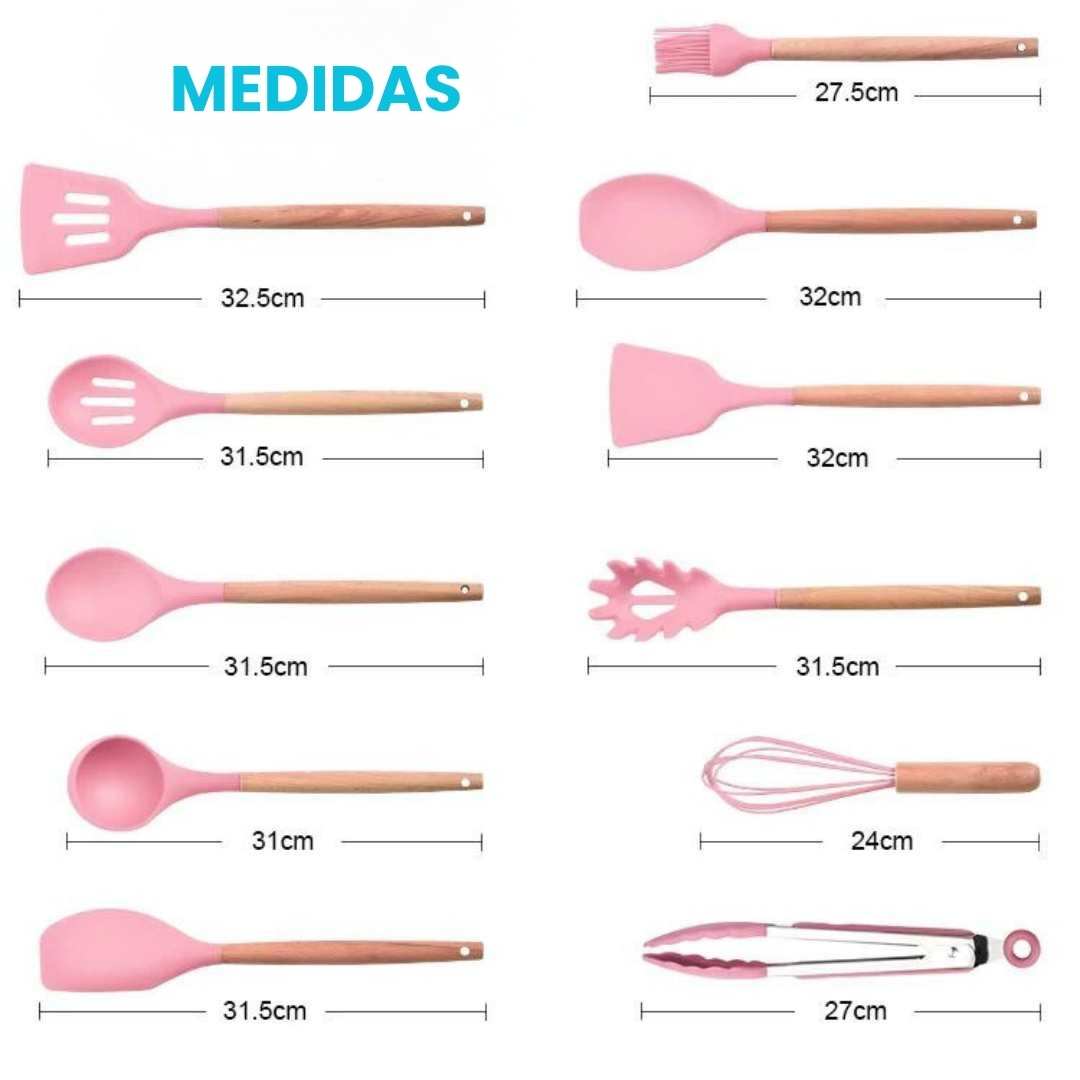 SET x 12 UTENSILIOS ANTIADHERENTES)