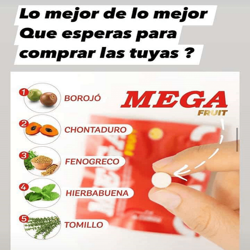 Mega Fruit x 4 Tabletas